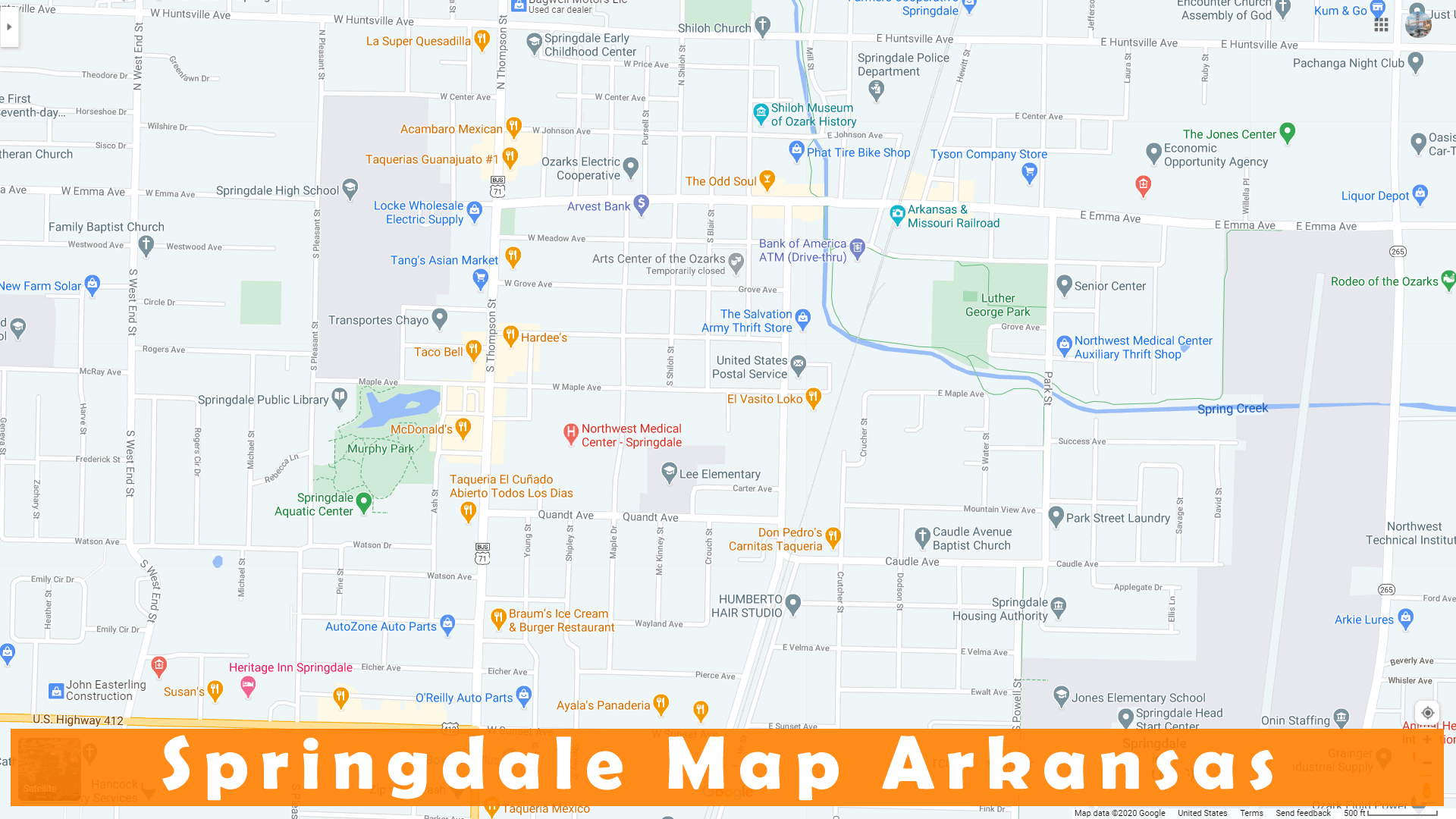 Springdale Arkansas Map